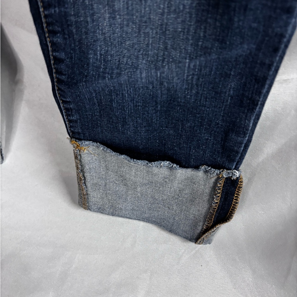 1822 Denim Dark Blue Distressed Ankle Jeans - Picture 2 of 6
